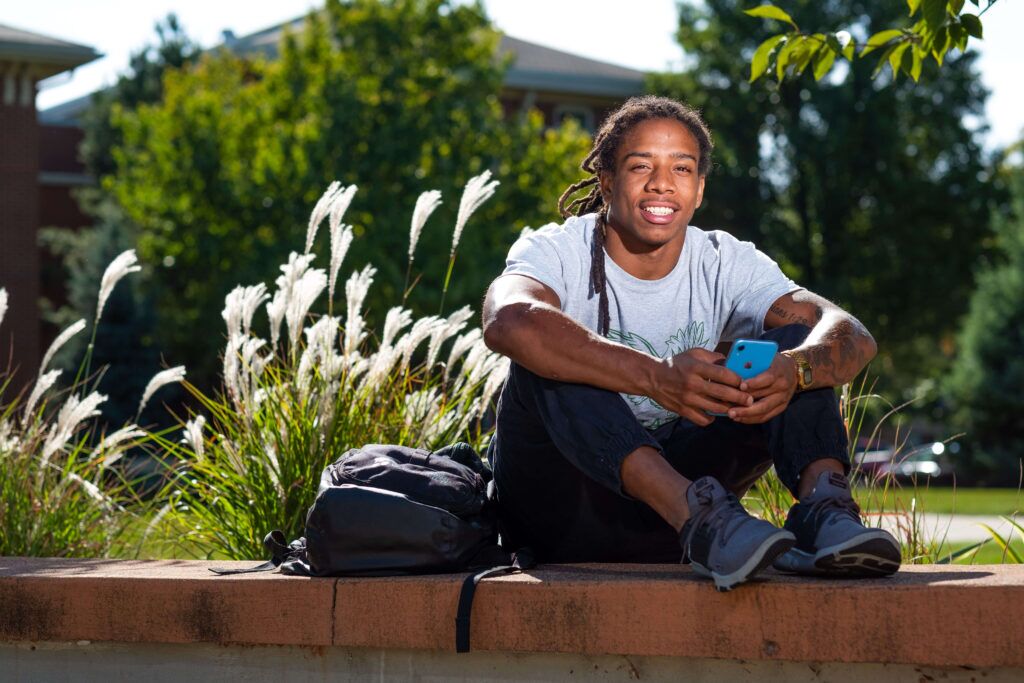 student portrait on phone