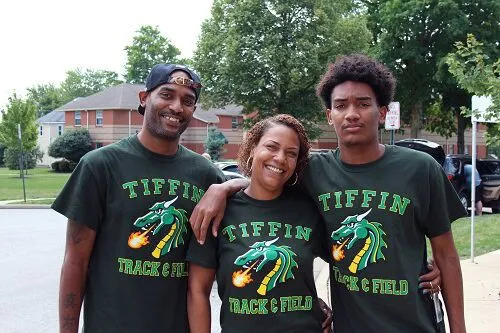 family with track and field tees