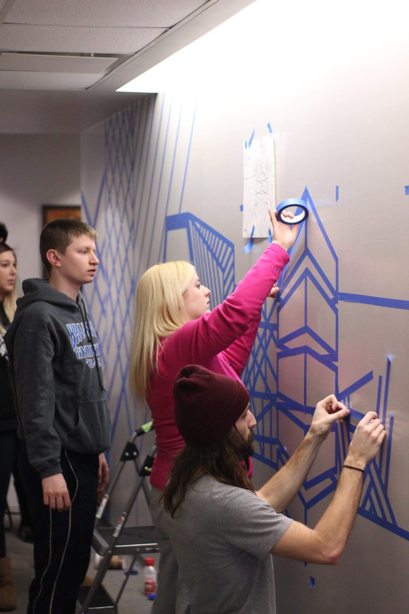 taping for mural at hayes