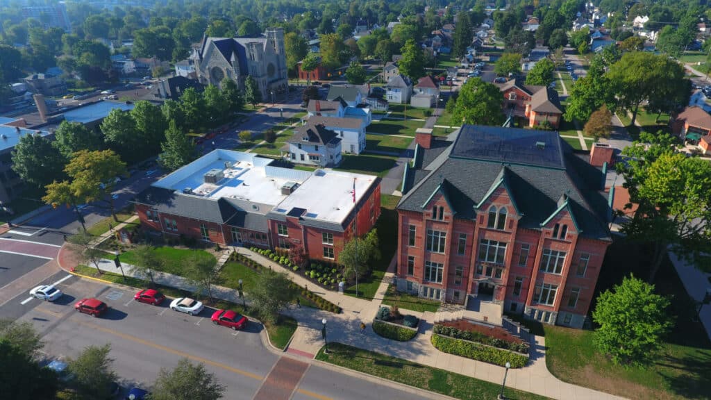 aerial view of campus