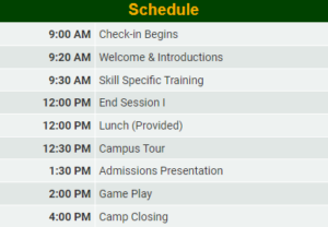 schedule for volleyball camp