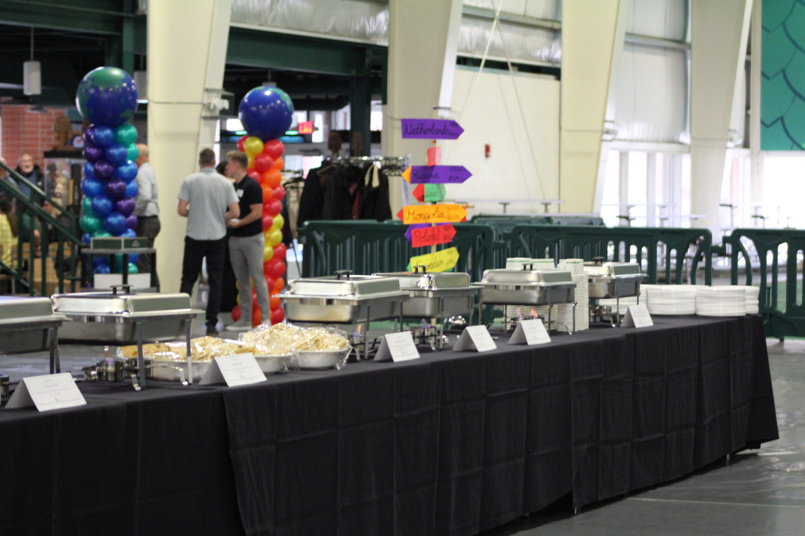 food laid out for a catered dinner