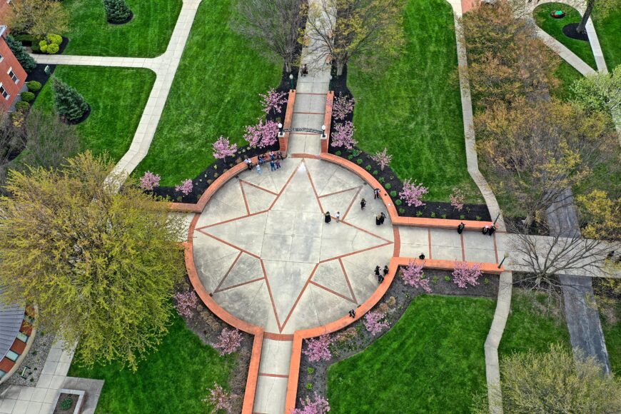 drone courtyard photo
