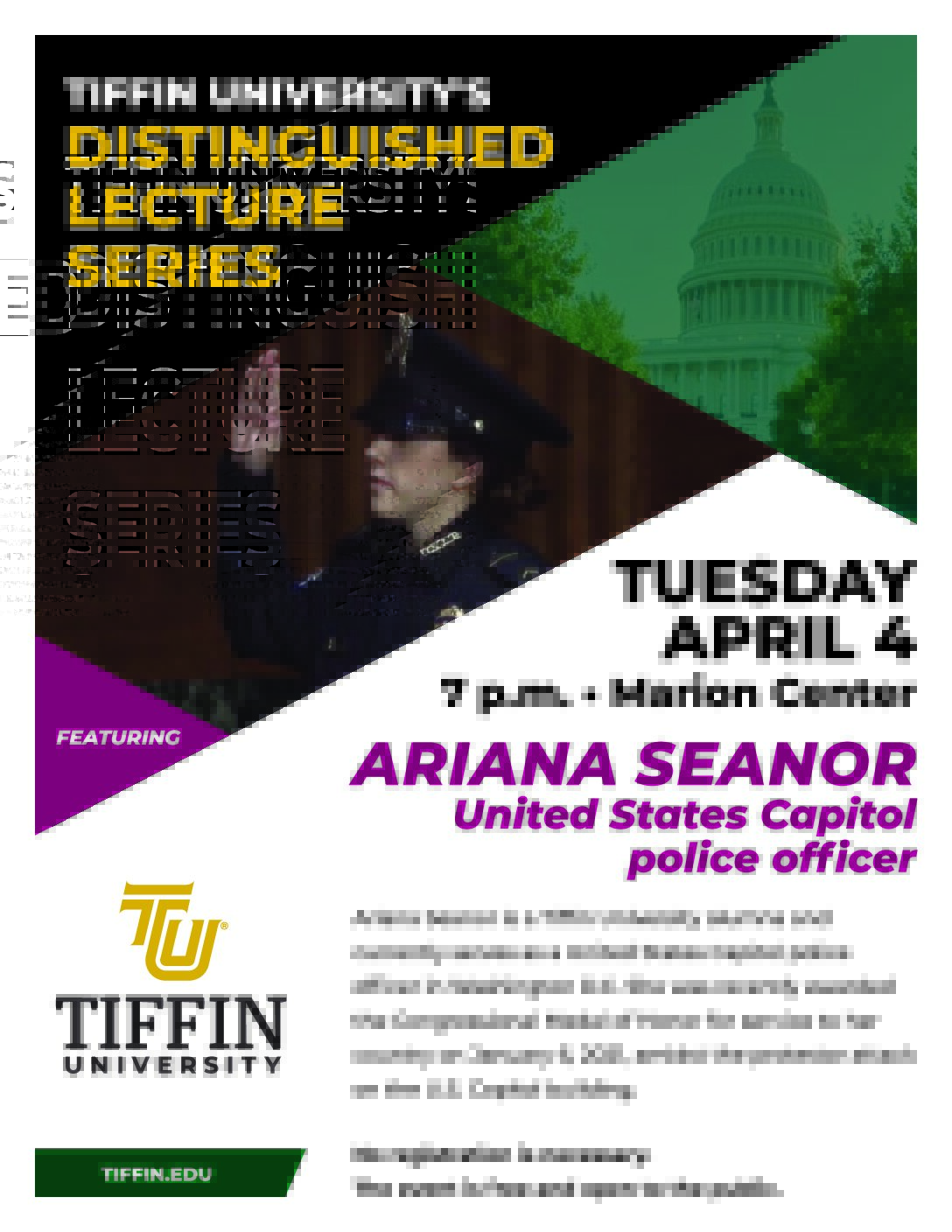 Tiffin University to Host Distinguished Lecture Series with Ariana Seanor