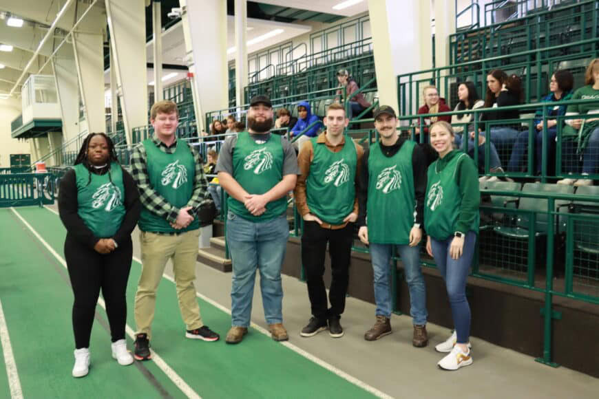 group of students smiling during secret service event