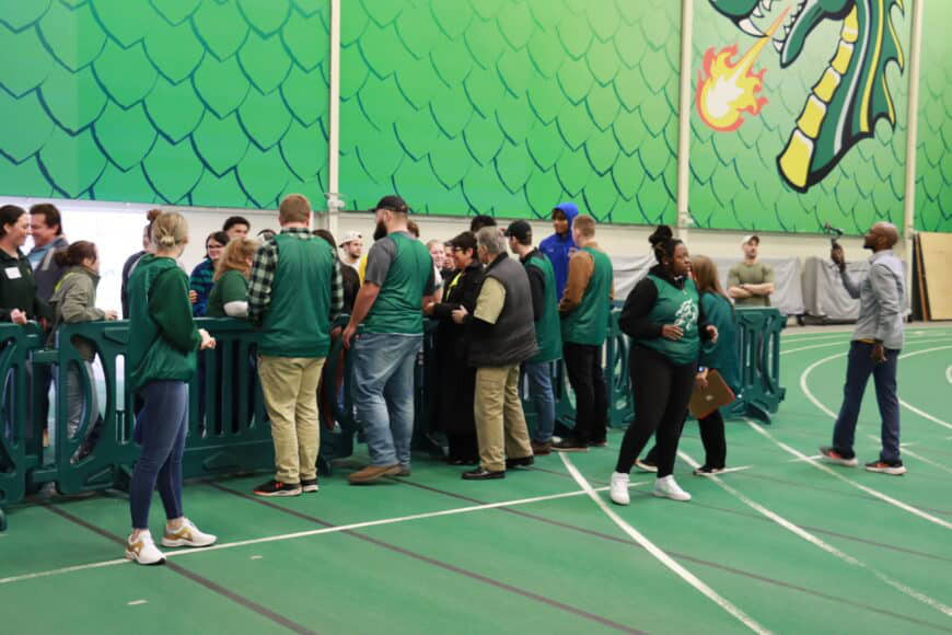 crowd of students at the secret service event