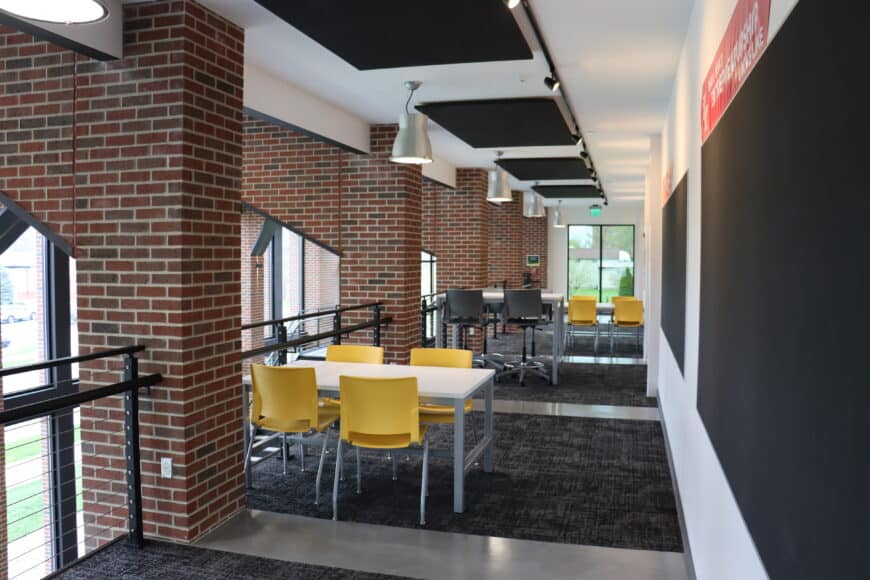 study area on the second floor of the center for science and technology