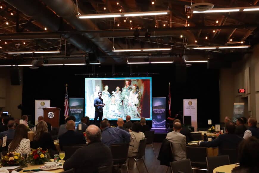 featured speaker on stage at the innovation summit