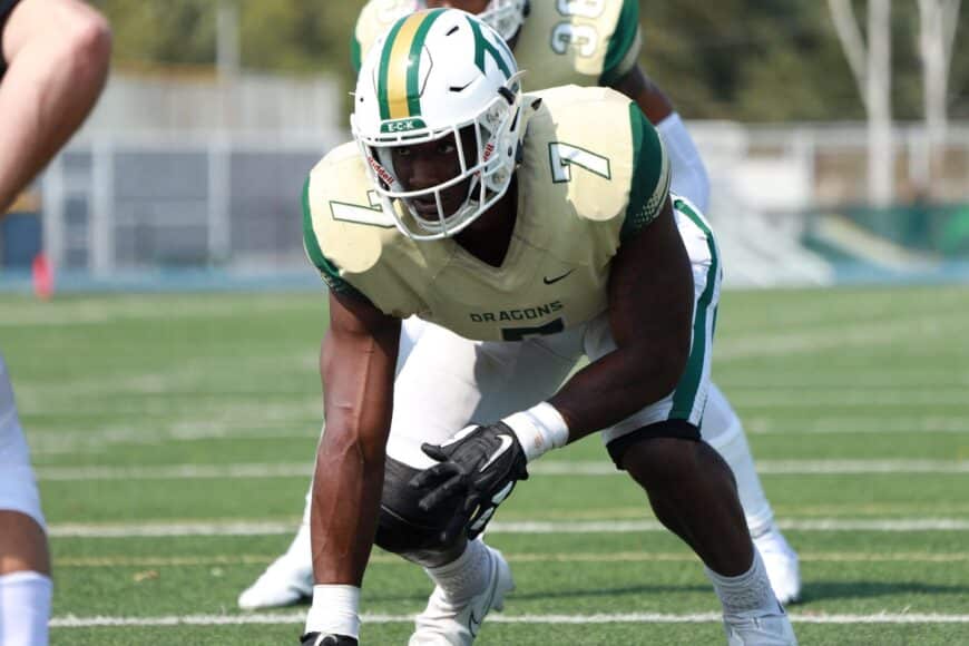 tu football player getting set