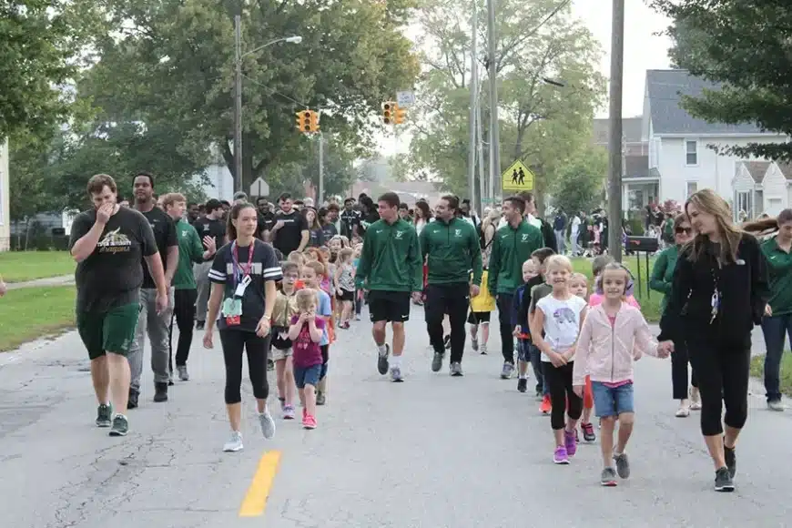 TU Partners with Local Elementary for Annual Walk and Roll to School Day