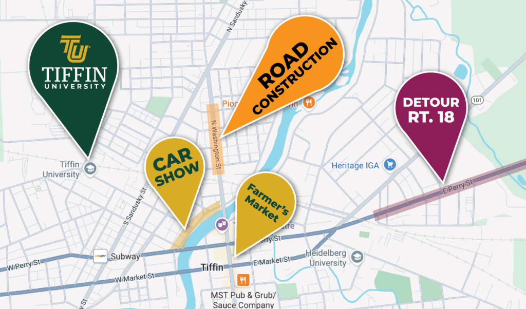 welcome weekend detour map