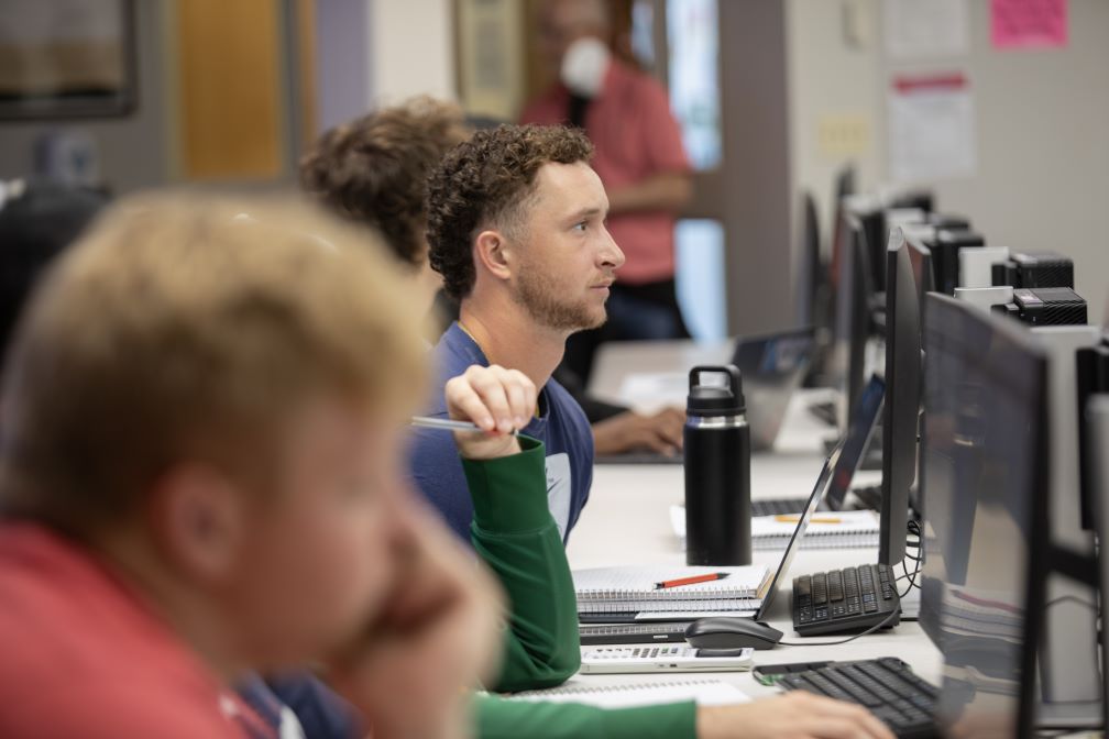 students at computers