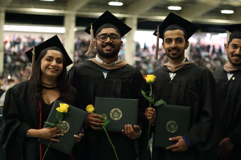 students at graduation