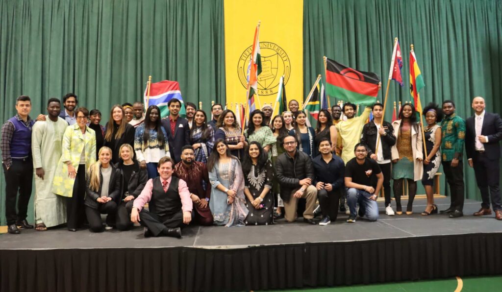 international dinner group photo