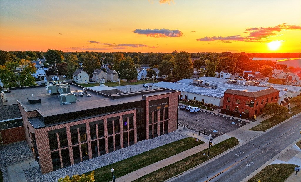 Sunset over TU STEM building