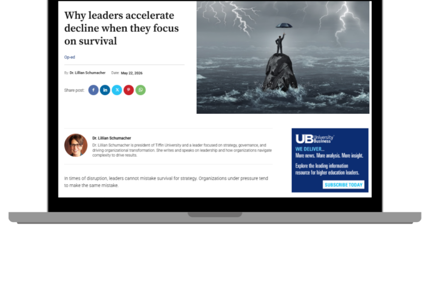 Dr. Lillian Schumacher Published in University Business on Leadership and Institutional Transformation