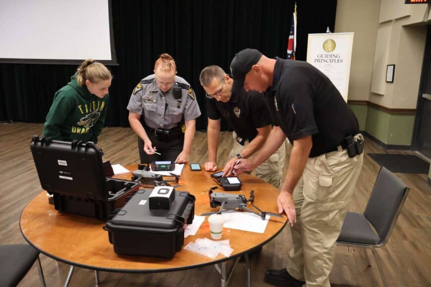 student working with police department