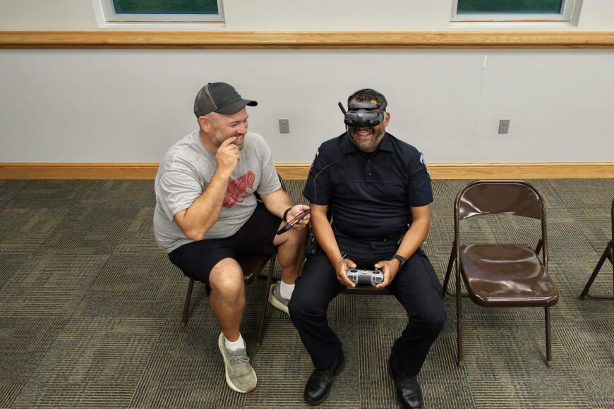 Tiffin University’s Dragon Flight Fellowship Partners with Local Law Enforcement to Practice Indoor Tactical Drone Operations 