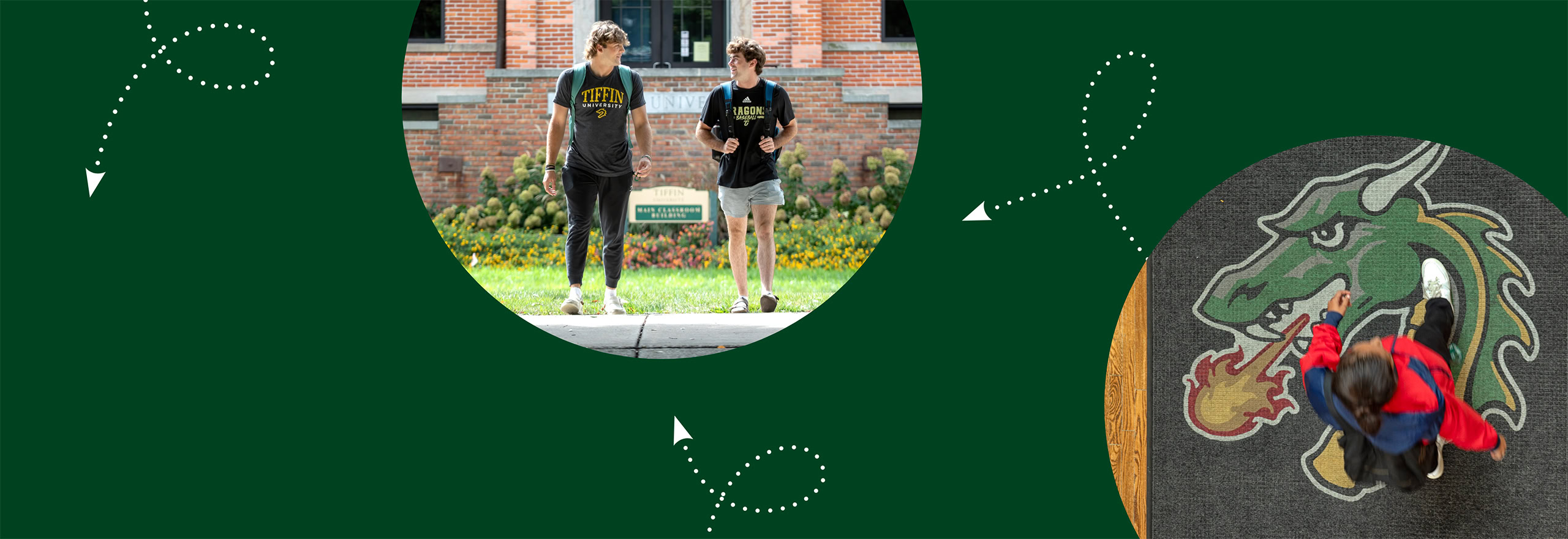 students on paths at TU
