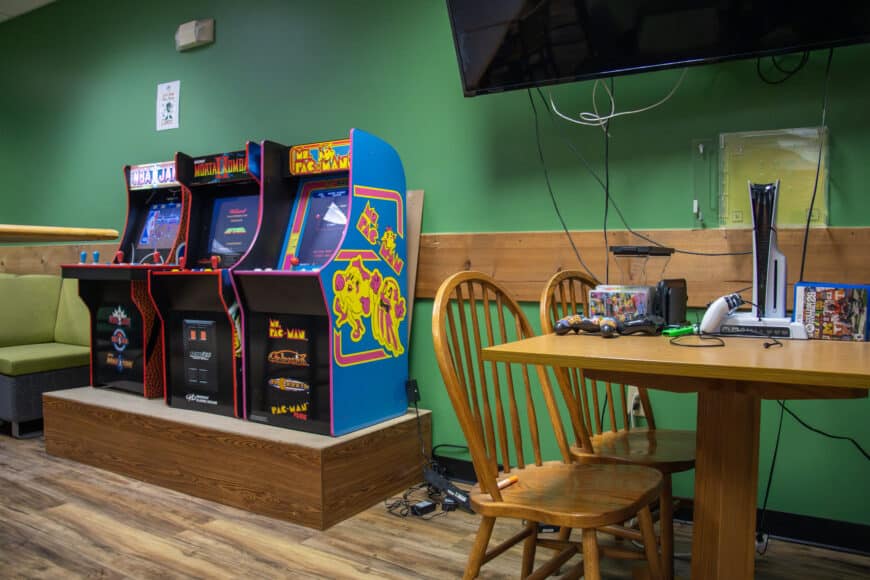 arcade games and gaming consoles