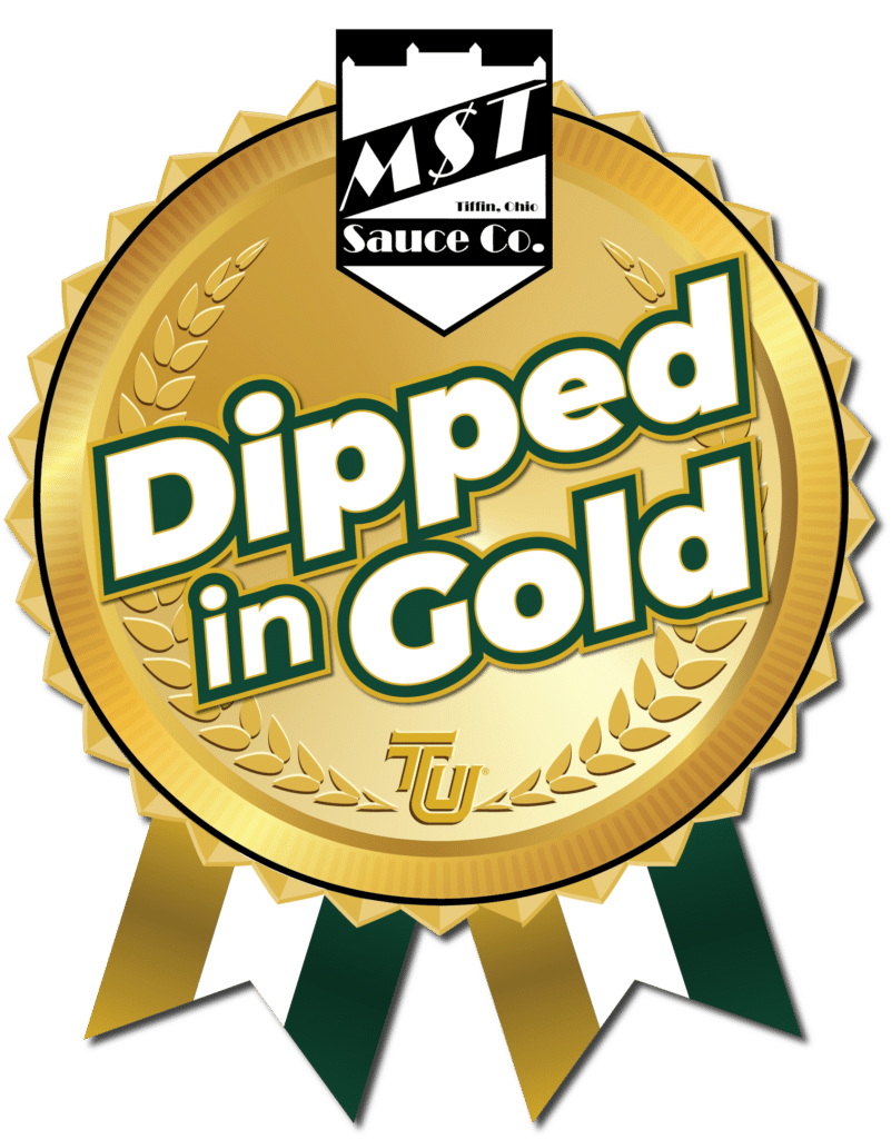 Dipped in gold label