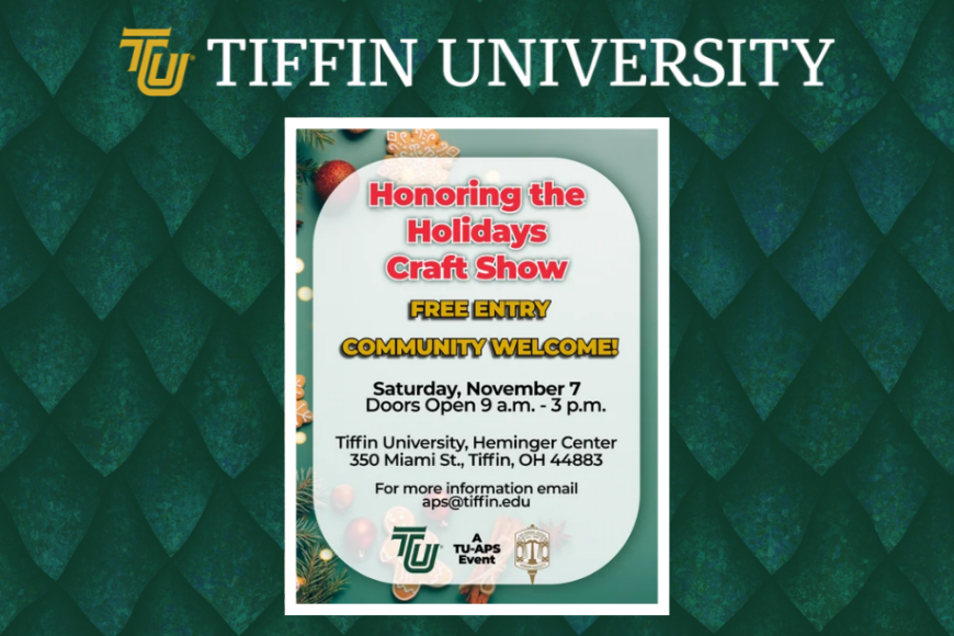 Tiffin University’s Alpha Phi Sigma to Host Honoring the Holidays Craft Show November 7