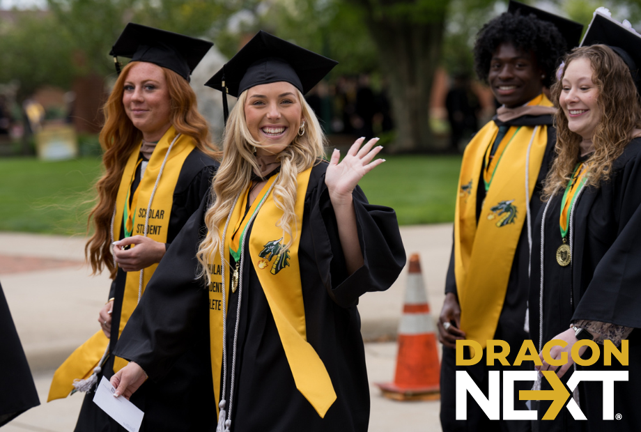 photo of graduates with DragonNext logo