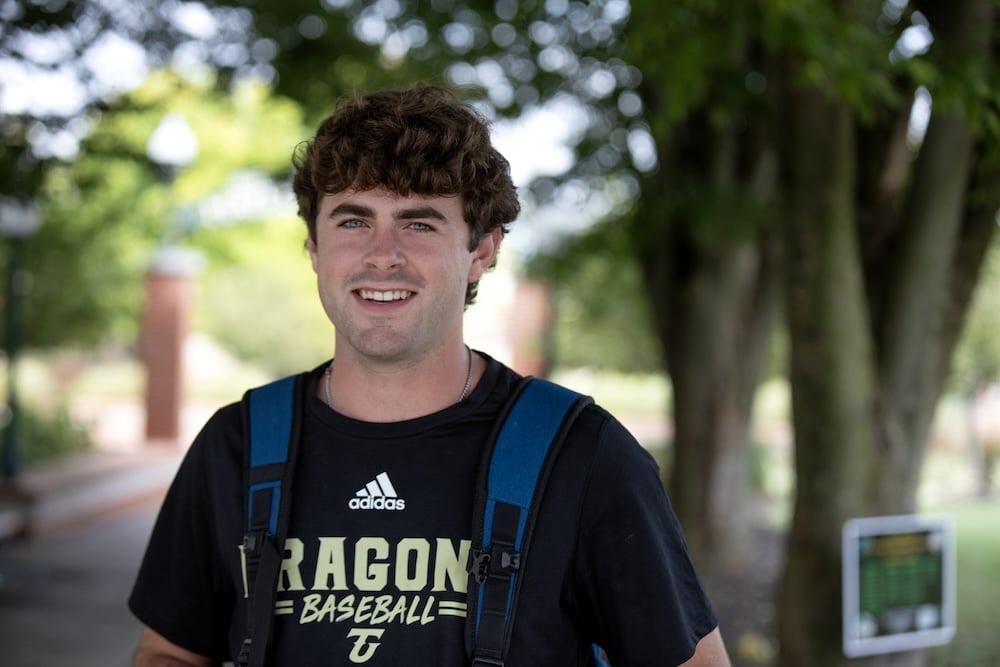 student on campus