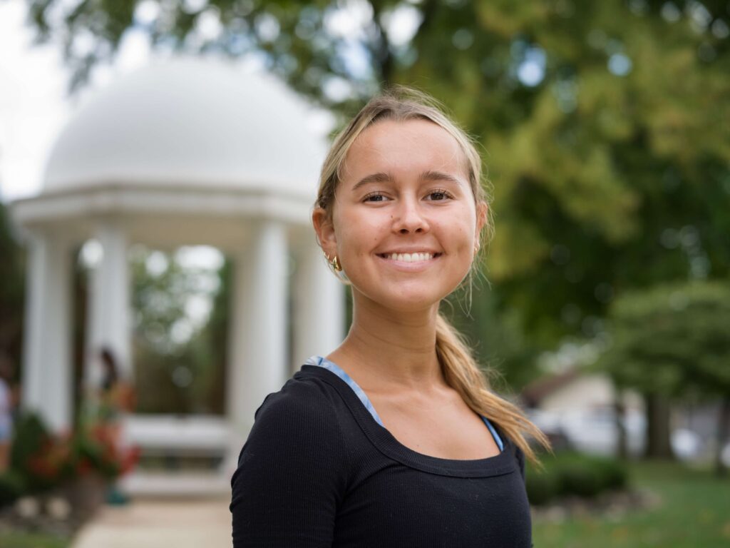 student on campus